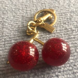 Coach Gold-Tone Key Fob with Branded Tag